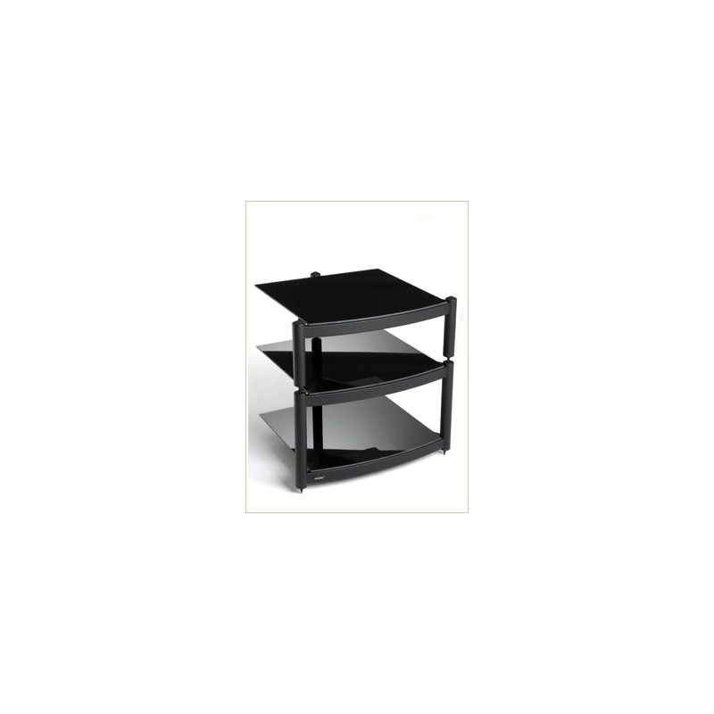 Atacama Equinox 2 Shelf Base Module Hi-Fi White Piano Black Glass – изображение 1